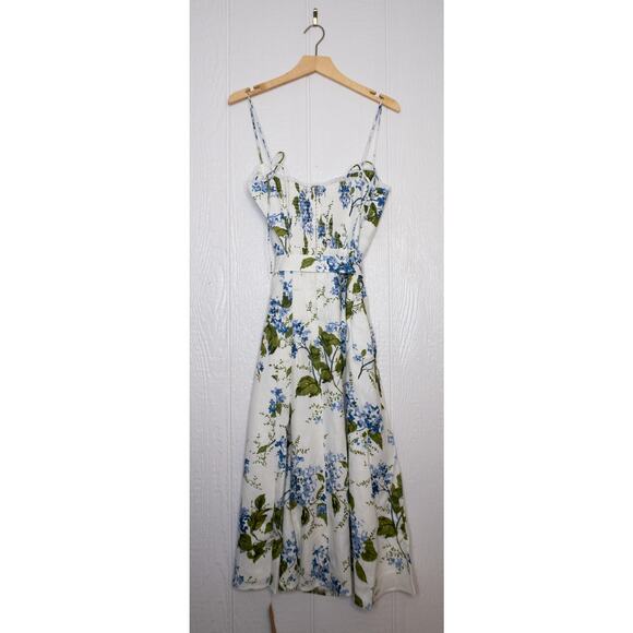 REFORMATION 'Keiryn' Linen Maxi Dress in Riviera Blue White Print US 12 NWT $278 - Picture 10 of 16